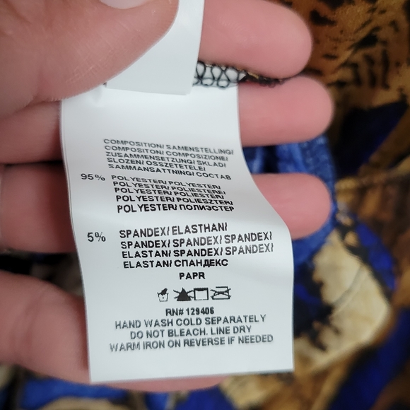 Venus blue reptile combo plunging grecian maxi dress size small - Picture 9 of 9